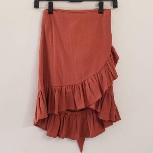 Zara Terracotta Ruffle Skirt